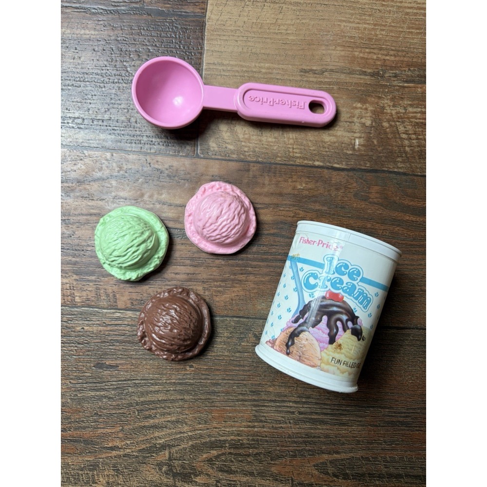 VTG 1987 Fisher Price Ice Cream Fun with Food Dessert Kitchen Play No Lid